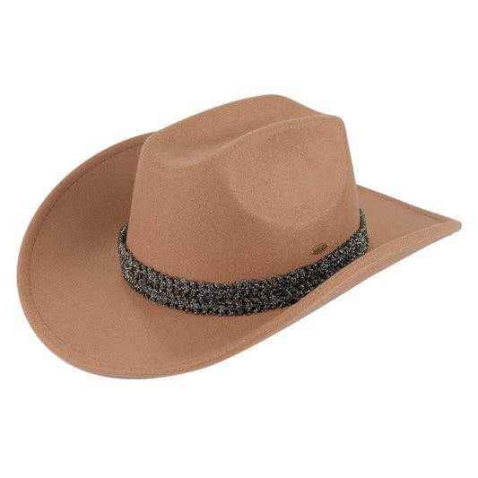 Stone Glitter Band Cowboy Hat